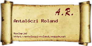 Antalóczi Roland névjegykártya