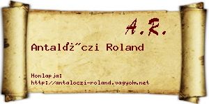 Antalóczi Roland névjegykártya